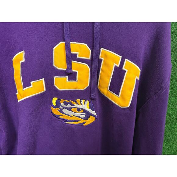 LSU Louisiana State University Pullover Purple & Yellow Hoodie Sweatshirt Sz M - Picture 4 of 4